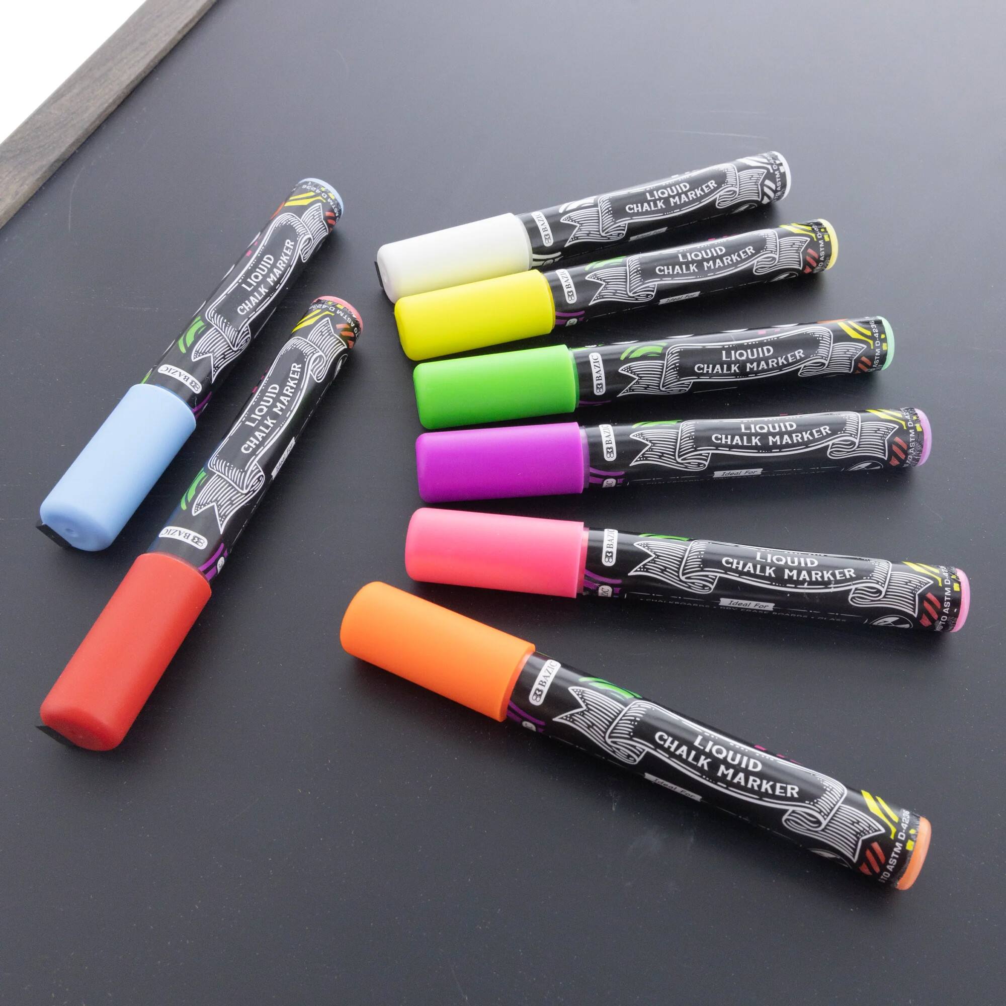 BAZIC Products® Liquid Chalk Wet Erase Markers, Pack of 8